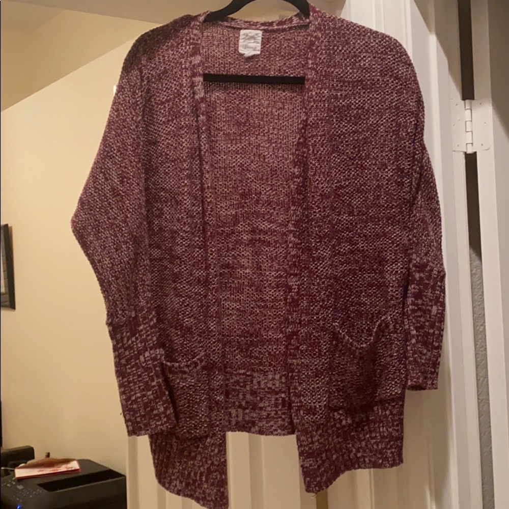 Hippie Rose Maroon Cardigan